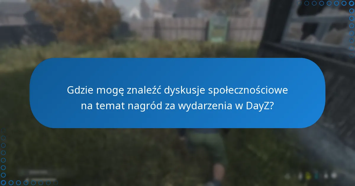 Gdzie mogę znaleźć dyskusje społecznościowe na temat nagród za wydarzenia w DayZ?
