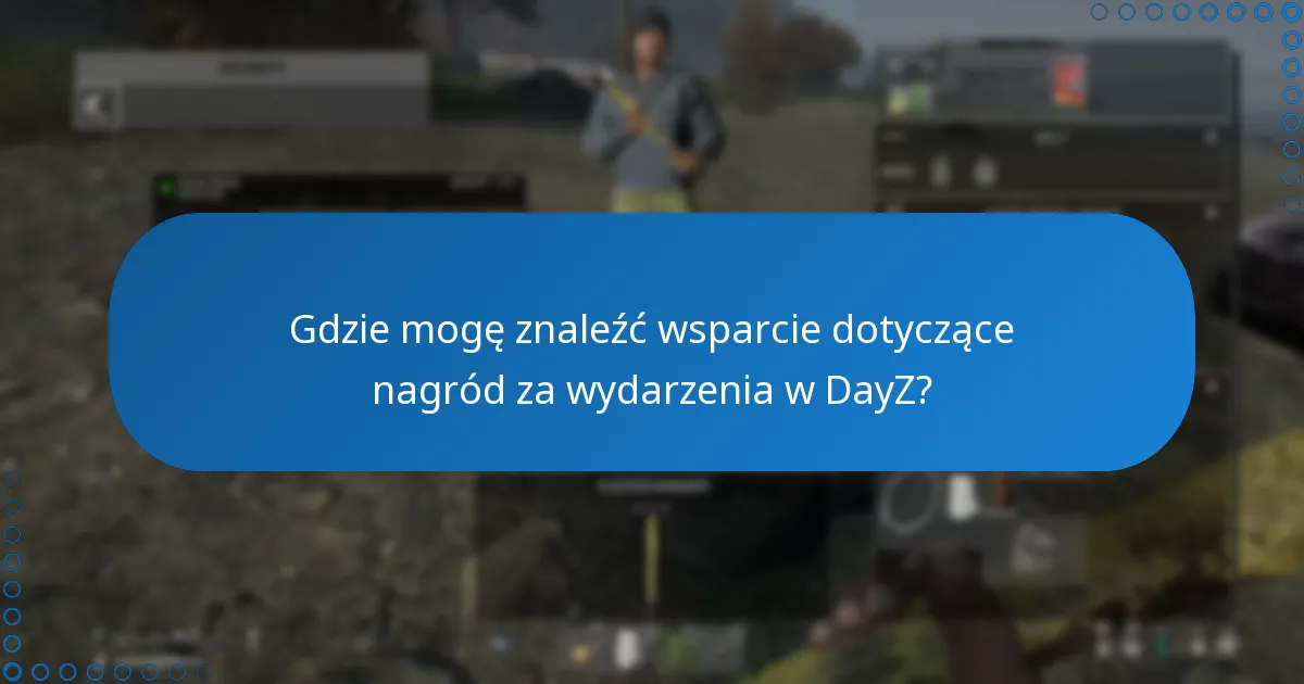Gdzie mogę znaleźć wsparcie dotyczące nagród za wydarzenia w DayZ?
