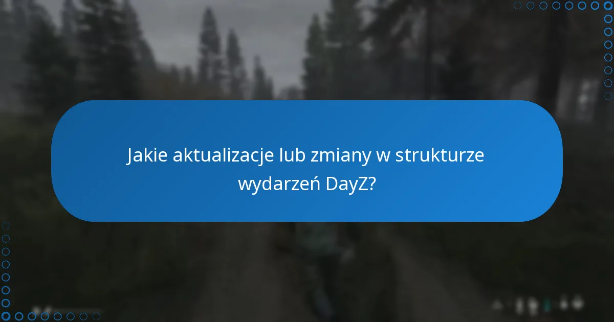 Jakie aktualizacje lub zmiany w strukturze wydarzeń DayZ?