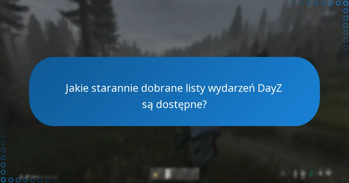 Jakie starannie dobrane listy wydarzeń DayZ są dostępne?
