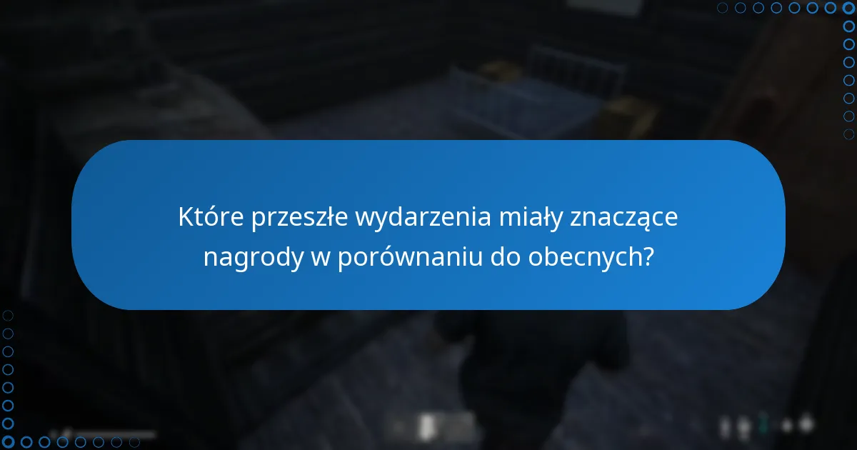 Które przeszłe wydarzenia miały znaczące nagrody w porównaniu do obecnych?